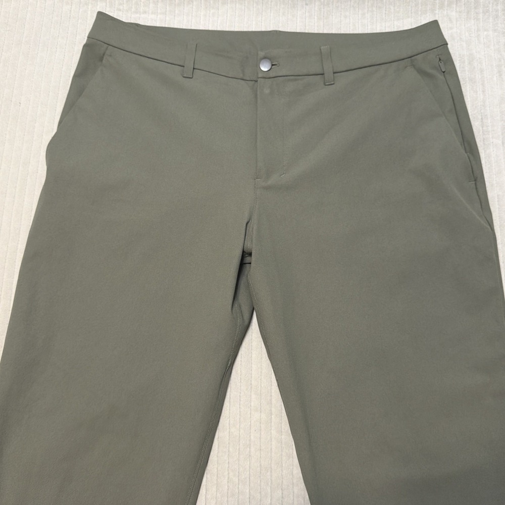 LULULEMON ABC Classic Fit Trouser Army Green Men's 38x31 Style LM5AO5S - Picture 2 of 8